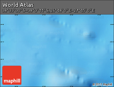 Physical Map of the Area around 38° 18' 21" S, 27° 16' 29" E