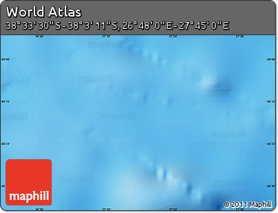 Physical Map of the Area around 38° 18' 21" S, 27° 16' 29" E