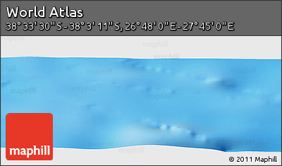 Physical Panoramic Map of the Area around 38° 18' 21" S, 27° 16' 29" E
