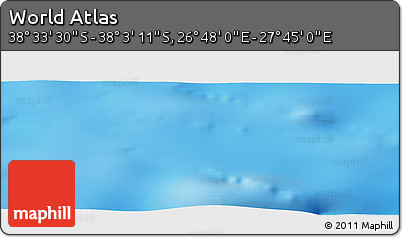 Physical Panoramic Map of the Area around 38° 18' 21" S, 27° 16' 29" E