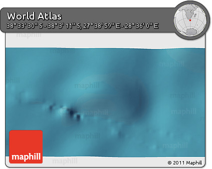 Satellite 3D Map of the Area around 38° 18' 21" S, 28° 7' 30" E