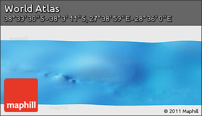 Physical Panoramic Map of the Area around 38° 18' 21" S, 28° 7' 30" E