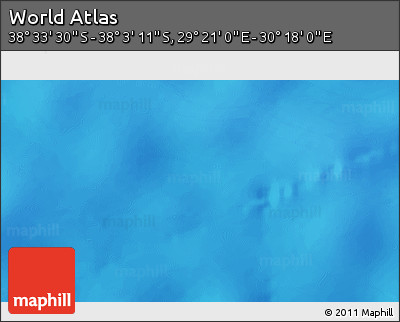 Physical 3D Map of the Area around 38° 18' 21" S, 29° 49' 30" E