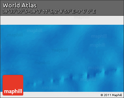 Physical 3D Map of the Area around 38° 18' 21" S, 2° 37' 30" E