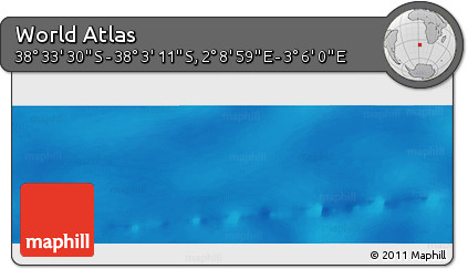 Physical Panoramic Map of the Area around 38° 18' 21" S, 2° 37' 30" E