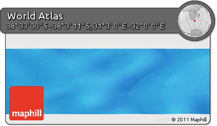 Physical Panoramic Map of the Area around 38° 18' 21" S, 31° 31' 29" E