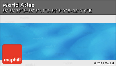 Physical Panoramic Map of the Area around 38° 18' 21" S, 31° 31' 29" E