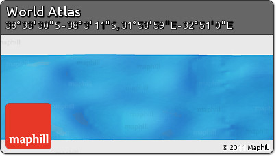 Physical Panoramic Map of the Area around 38° 18' 21" S, 32° 22' 30" E