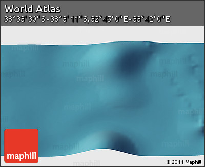 Satellite 3D Map of the Area around 38° 18' 21" S, 33° 13' 30" E