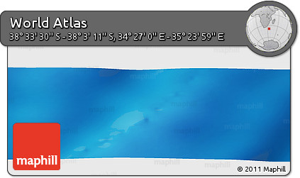 Physical Panoramic Map of the Area around 38° 18' 21" S, 34° 55' 29" E