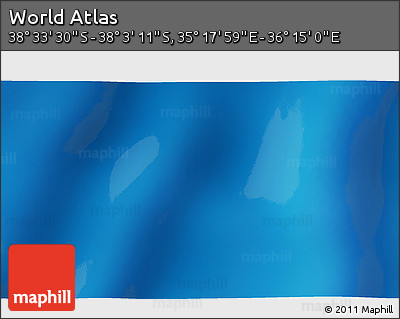 Physical 3D Map of the Area around 38° 18' 21" S, 35° 46' 29" E
