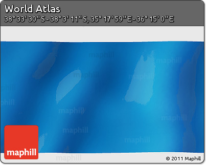 Physical 3D Map of the Area around 38° 18' 21" S, 35° 46' 29" E