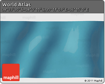 Satellite 3D Map of the Area around 38° 18' 21" S, 35° 46' 29" E