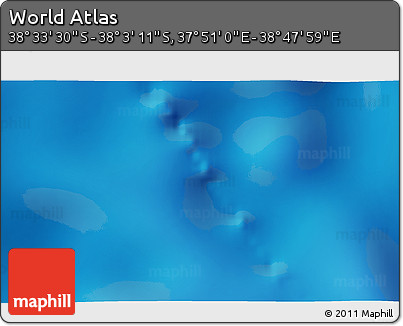 Physical 3D Map of the Area around 38° 18' 21" S, 38° 19' 30" E