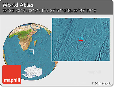 Satellite Location Map of the Area around 38° 18' 21" S, 38° 19' 30" E