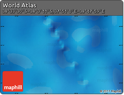 Physical Map of the Area around 38° 18' 21" S, 38° 19' 30" E