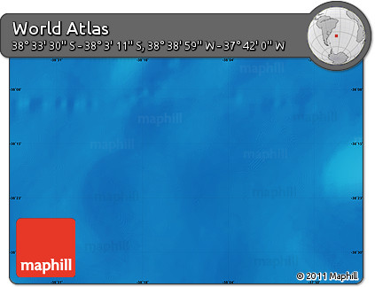 Physical Map of the Area around 38° 18' 21" S, 38° 10' 29" W