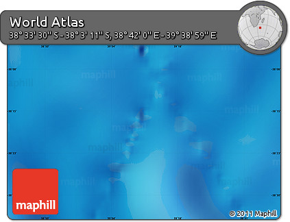 Physical Map of the Area around 38° 18' 21" S, 39° 10' 29" E