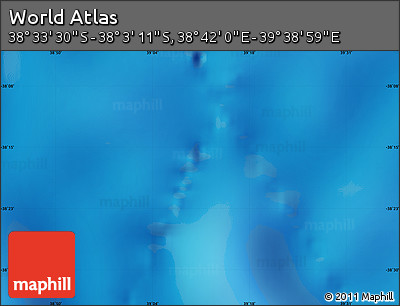 Physical Map of the Area around 38° 18' 21" S, 39° 10' 29" E