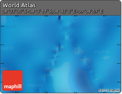 Physical Map of the Area around 38° 18' 21" S, 39° 10' 29" E