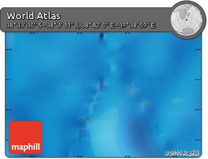Shaded Relief Map of the Area around 38° 18' 21" S, 39° 10' 29" E