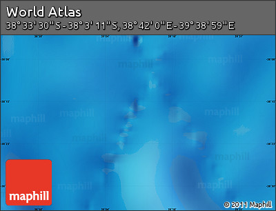 Shaded Relief Map of the Area around 38° 18' 21" S, 39° 10' 29" E