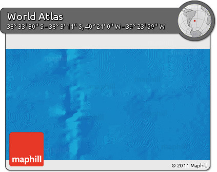 Physical 3D Map of the Area around 38° 18' 21" S, 39° 52' 30" W