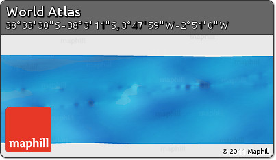 Shaded Relief Panoramic Map of the Area around 38° 18' 21" S, 3° 19' 30" W