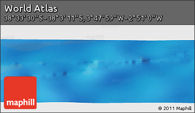 Shaded Relief Panoramic Map of the Area around 38° 18' 21" S, 3° 19' 30" W