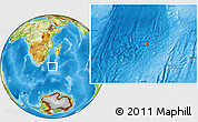 Physical Location Map of the area around 38° 18' 21" S, 40° 1' 29" E