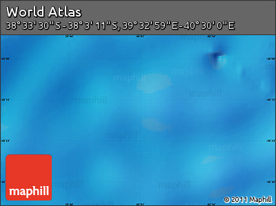Physical Map of the Area around 38° 18' 21" S, 40° 1' 29" E