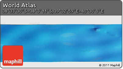 Physical Panoramic Map of the Area around 38° 18' 21" S, 40° 1' 29" E