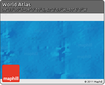 Physical 3D Map of the Area around 38° 18' 21" S, 41° 34' 30" W