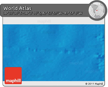 Physical 3D Map of the Area around 38° 18' 21" S, 42° 25' 29" W
