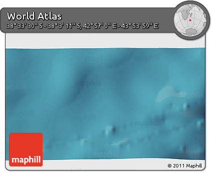 Satellite 3D Map of the Area around 38° 18' 21" S, 43° 25' 29" E