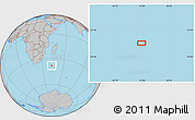 Gray Location Map of the area around 38° 18' 21" S, 43° 25' 29" E