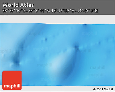 Shaded Relief 3D Map of the Area around 38° 18' 21" S, 44° 16' 29" E