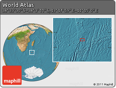 Satellite Location Map of the Area around 38° 18' 21" S, 44° 16' 29" E
