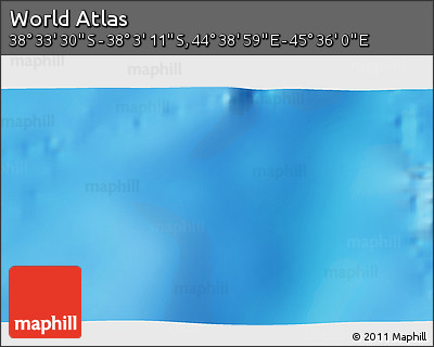Physical 3D Map of the Area around 38° 18' 21" S, 45° 7' 30" E