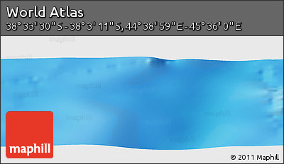 Physical Panoramic Map of the Area around 38° 18' 21" S, 45° 7' 30" E