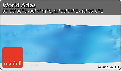 Physical Panoramic Map of the Area around 38° 18' 21" S, 45° 7' 30" E