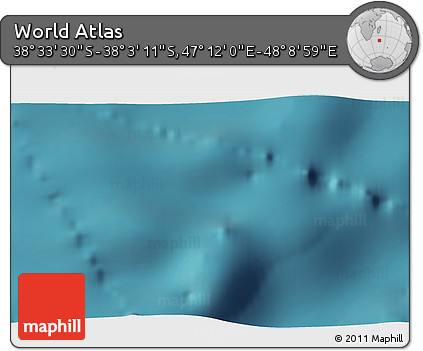 Satellite 3D Map of the Area around 38° 18' 21" S, 47° 40' 29" E
