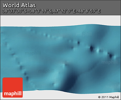 Satellite 3D Map of the Area around 38° 18' 21" S, 47° 40' 29" E