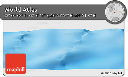 Physical Panoramic Map of the Area around 38° 18' 21" S, 49° 22' 30" E