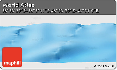 Physical Panoramic Map of the Area around 38° 18' 21" S, 49° 22' 30" E