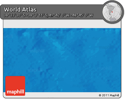 Shaded Relief 3D Map of the Area around 38° 18' 21" S, 49° 13' 30" W