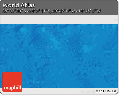 Shaded Relief 3D Map of the Area around 38° 18' 21" S, 49° 13' 30" W