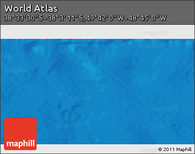 Shaded Relief 3D Map of the Area around 38° 18' 21" S, 49° 13' 30" W