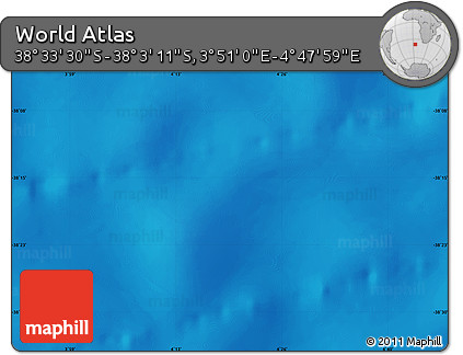 Physical Map of the Area around 38° 18' 21" S, 4° 19' 30" E