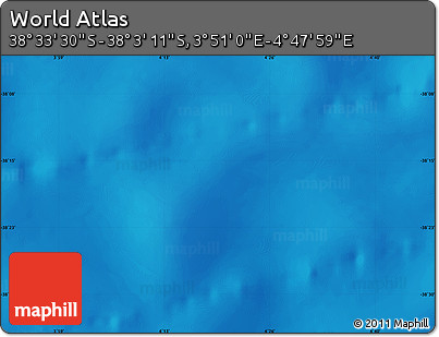 Physical Map of the Area around 38° 18' 21" S, 4° 19' 30" E